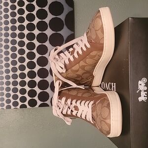 Coach high top tennis shoes